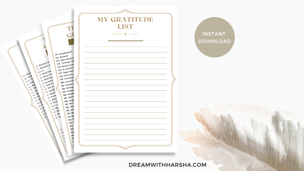 gratitude list template